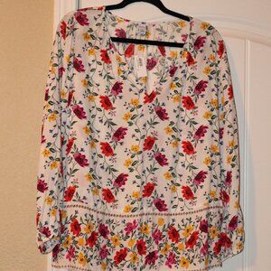 Old Navy Flowy Top - Sz Medium White Floral